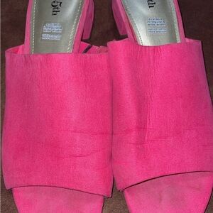 East 5th Pink Mules Suede Slip-On